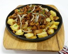 Картофель с маринованными грибами