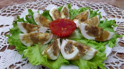 маринованные куриные яйца в соевом соусе