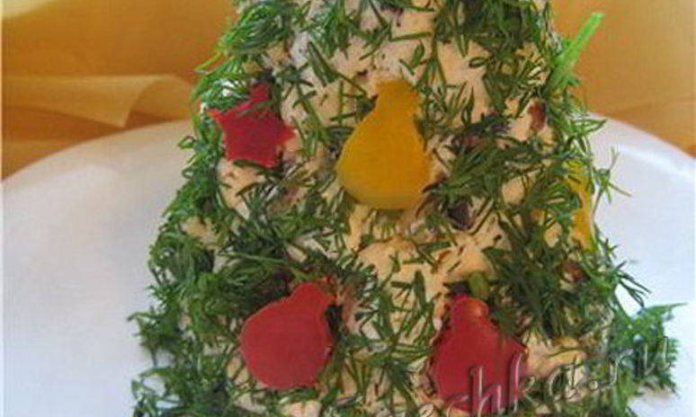 Рецепт новогодней закуски елочка