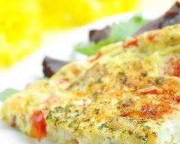 Фриттата с цукини, базиликом и пармезаном