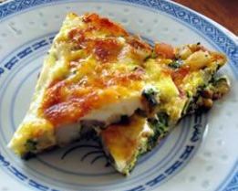 Фриттата со шпинатом и беконом