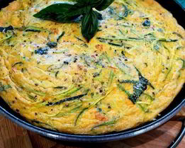 Фриттата со спагетти из цукини