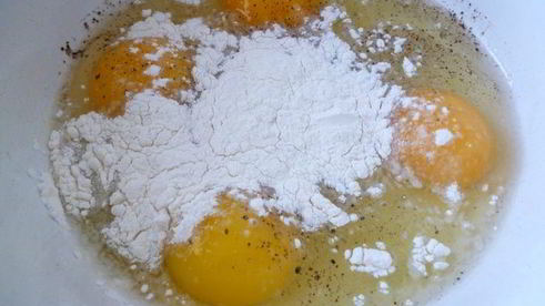 омлет с грибами и болгарским перцем