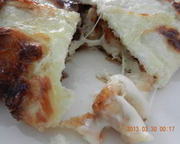 Омлет с курицей, сыром и грибами Сытный завтрак