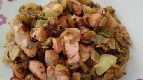 омлет с лососем