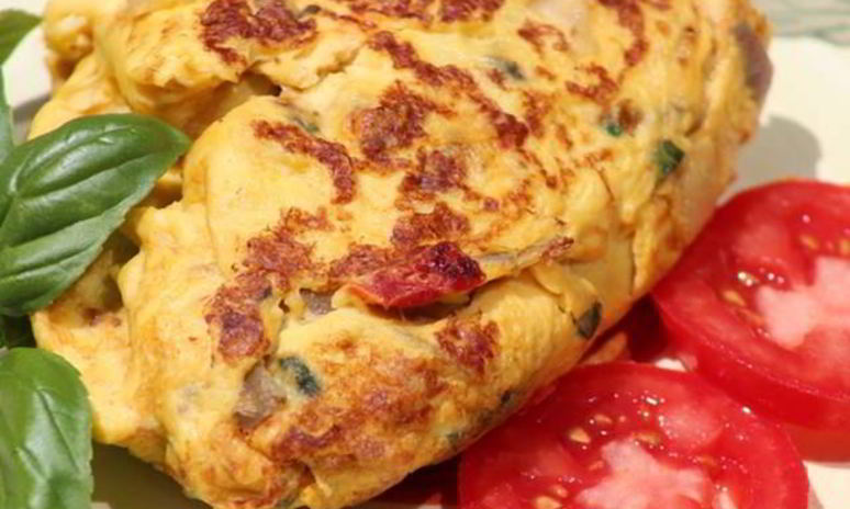 Рецепт омлета с мясом краба