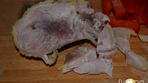 омлет с овощами и курицей