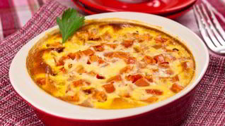 Омлет с ветчиной и помидорами