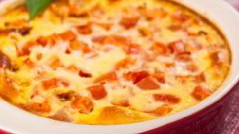 омлет с ветчиной и помидорами