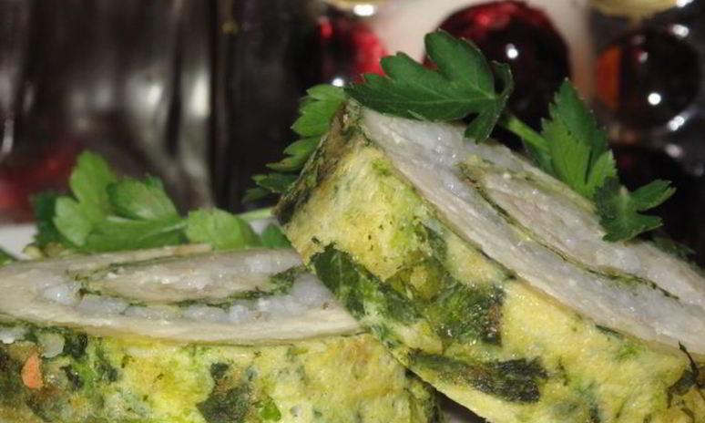 Рецепт рулета-омлета со шпинатом