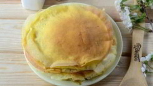 слоеный омлет на завтрак