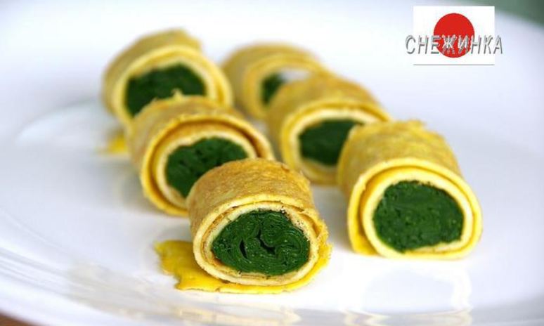 Рецепт японского ролла-омлета со шпинатом
