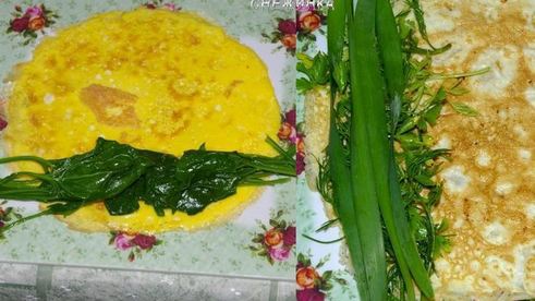 японский ролл-омлет со шпинатом