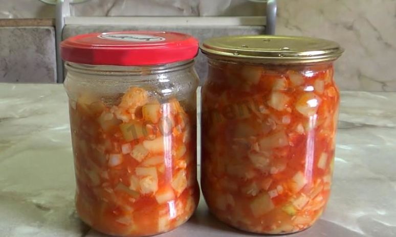 Рецепт острой закуски из кабачков на зиму