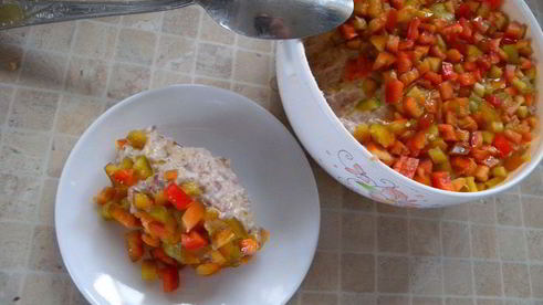 паштет из фасоли с красным перцем