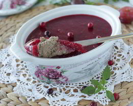Паштет куриный со сливово-клюквенным желе