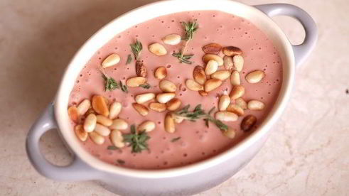 печеночный паштет с творожным сыром и кедровыми орешками