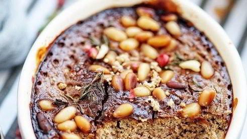 печеночный паштет с творожным сыром и кедровыми орешками