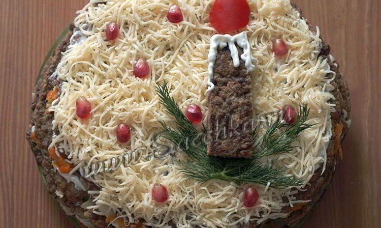 Рецепт печеночного торта из говяжьей печени