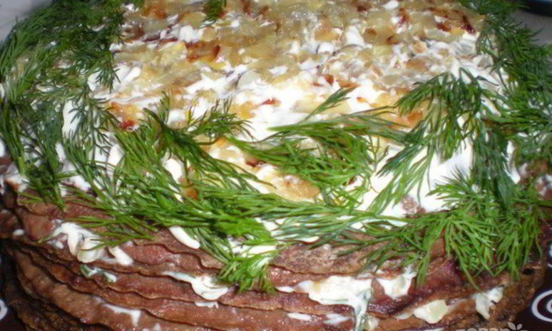 Рецепт печеночного тортика