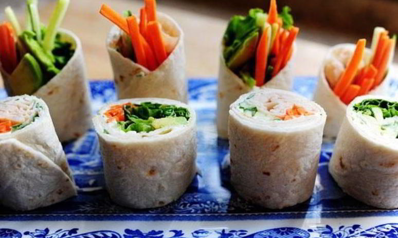 Рецепт овощных роллов из лепешек тортильяс