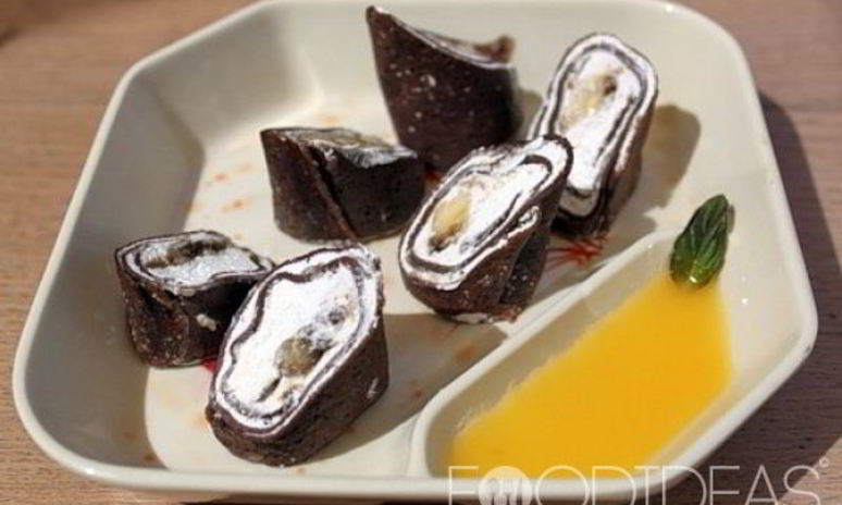 Рецепт роллов из шоколадных блинов