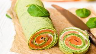 Шпинатные роллы с рыбой