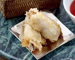 Спринг-роллы с цесаркой и креветками