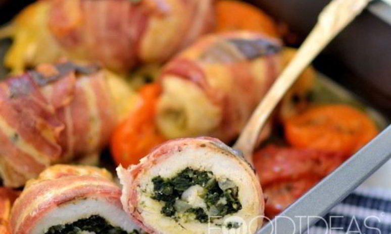 Рецепт куриных рулетиков со шпинатом