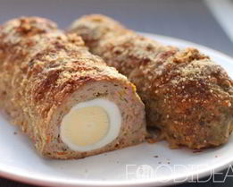 Мясной рулет с яйцом