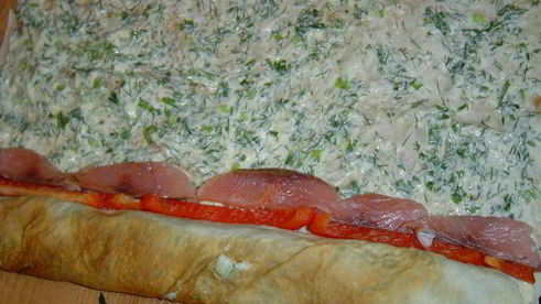 рулет из лаваша с горбушей