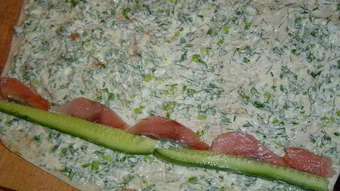 рулет из лаваша с горбушей