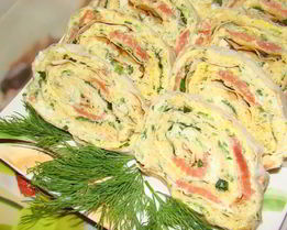 Рулет из лаваша с рыбой