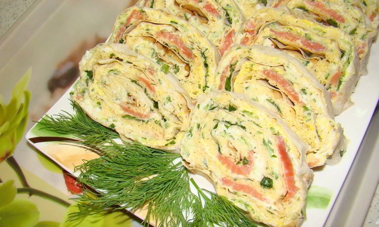 Рецепт рулета из лаваша с рыбой