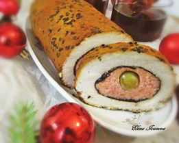 Рыбный рулет с оливками