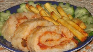 Рыбный рулет в пароварке