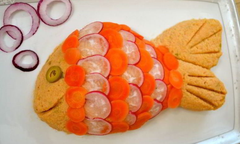 Рецепт салата-закуски золотая рыбка