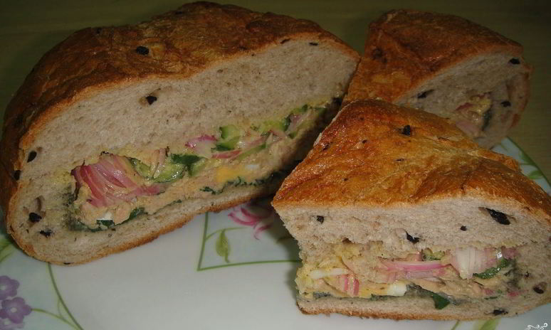 Рецепт сэндвича с салатом ницца