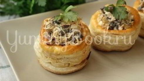 тарталетки из слоеного теста с начинкой