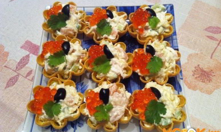 Рецепт тарталеток с красной рыбой