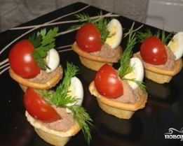 Тарталетки с куриной печенью