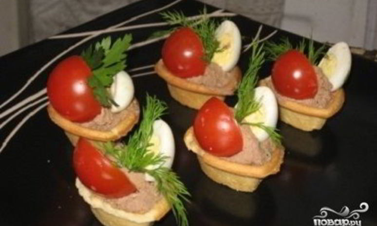 Рецепт тарталеток с куриной печенью