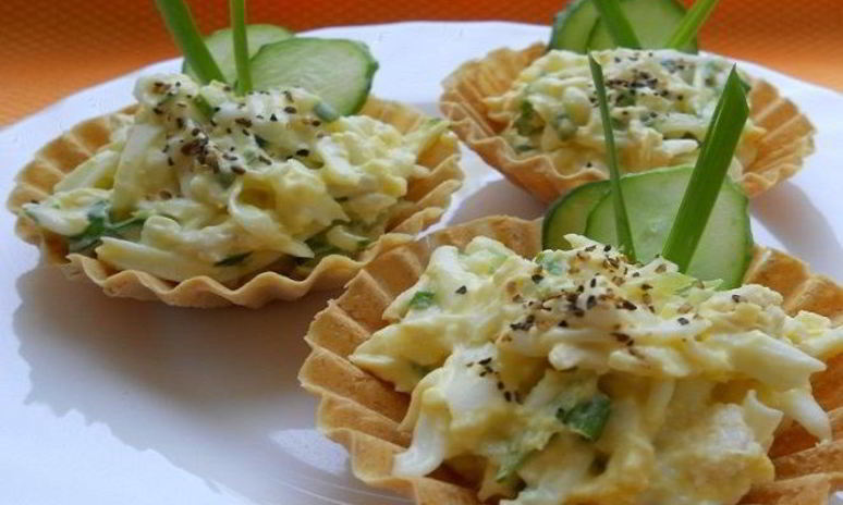 Рецепт тарталеток с курицей и огурцом