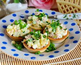 Тарталетки с печенью трески