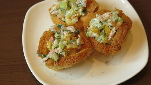 тарталетки с яйцом пашот