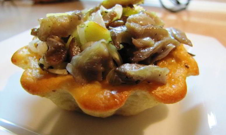 Рецепт тарталеток сырных с грибами