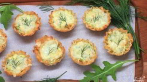 закуска в тарталетках с семгой