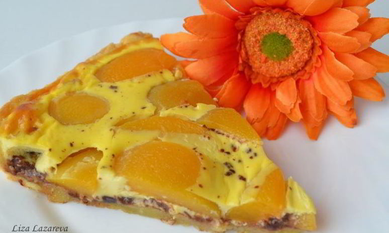 Рецепт шоколадна-персикового тарт