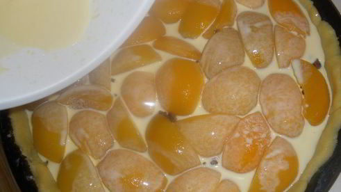 шоколадно-персиковый тарт