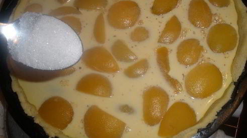 шоколадно-персиковый тарт